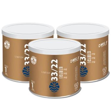 Imagem de 3x LinFish 33/22 Epa 504mg Dha 338mg Vital Âtman 60 Capsulas, Sem Sabo