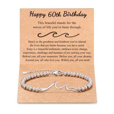 Imagem de Tarsus Presentes de aniversário para mulheres, meninas, através das ondas da vida, pulseira de aniversário para mulheres, amigas, irmãs, filhas, neta, sobrinha..., average, Sem pedras preciosas