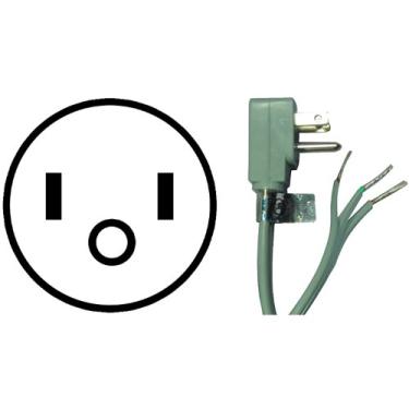 Imagem de Certified Appliance Accessories Cabo de alimentação 15-0345 15-Amp Appliance, 5 pés, 3 fios, aterrado, cabeça de plugue de ângulo reto