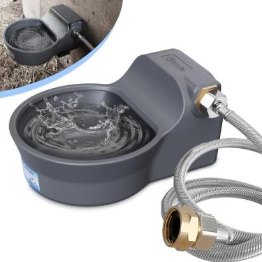 Imagem de PETSOLON Distribuidor Automático De Água Para Cães Com Suporte Antitombamento, Distribuidor De Tigela De Água Para Cães Ao Ar Livre De 68 Oz, Alimentador De Água Com Recarga Automática Para Animais D