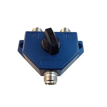 Imagem de Anteenna TW-102BLUE Interruptor coaxial de 2 posições para 144/440MHz HAM CB ou HF/VHF/UHF rádio UHF fêmea (SO-239) conector NI banhado