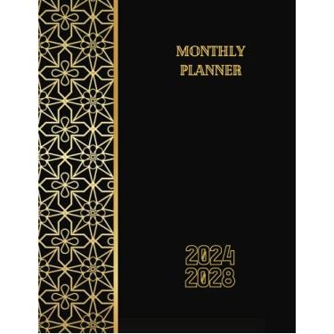 Imagem de 2024-2028 Monthly Planner: 5 Years Diary A4 | 60 Months from January 2024 to December 2028. Black Cover
