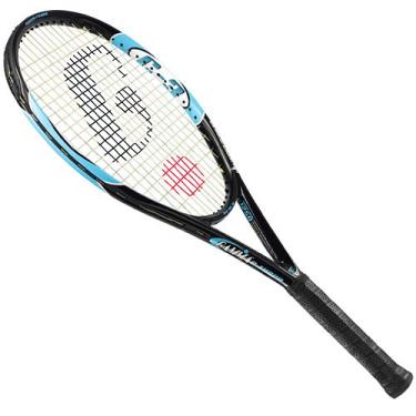 Imagem de Gamma Raquete de tênis C-3 Mid-Plus, preto/azul, 4 1/8