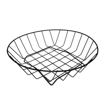 Imagem de Fruteira de Mesa Decorativa Elegante Redonda Aramada de Aço Inoxidável Preta Organizador Multiuso de Frutas Legumes Vegetais