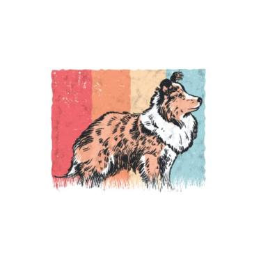 Imagem de Shetland Sheepdog Notebook: Sheltie Retro Sheepdog Vintage Shetland / 6x9 Inches / 120 graph sites Sites