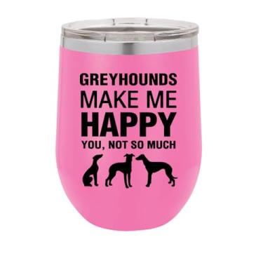 Imagem de Copo de vinho Greyhounds, presente de galgos, copo de vinho de aço inoxidável, presentes para ele, para ela, para meninos, para meninas, aniversário, ideia de presente de Natal (rosa)