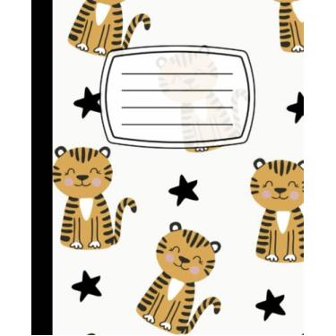 Imagem de Tiger Composition Notebook College Ruled: tiger pattern, | 7.5 x 9.25 inches, 120 pages |, Wide Lined Journal for Big Cat Lover, Cute Composition Notebook for School, Office & Home Use