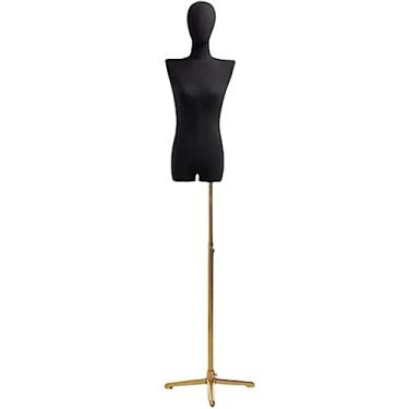 Imagem de Multiuso Manequim de ombro reto plástico metade do corpo manequim feminino para roupas com suporte destacável montar Janela