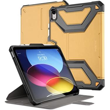 Imagem de Poetic Capa magnética Explorer projetada para iPad 10th 10.9, capa fólio com suporte para lápis, suporte magnético super forte para iPad 10.9 10ª geração, amarelo cáqui (modelo #s A2696, A2757, A2777)