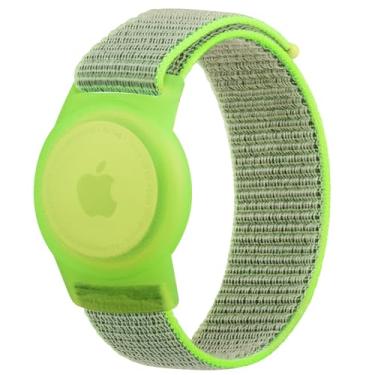 Imagem de Vancle Pulseira infantil para Apple AirTag, capa protetora para rastreador GPS com pulseira de nylon, pulseira de relógio ajustável antiperda para bebês e idosos