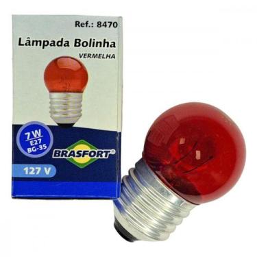 Imagem de Lampada Bolinha Brasfort 7Wx127V. Vermelha - Kit C/25 Pecas, 110V