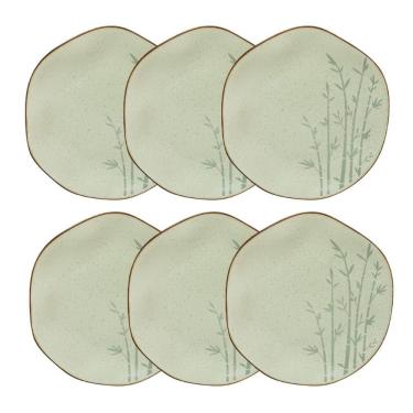 Imagem de Conjunto 6 Pratos Raso 27,5 cm Ryo Bambu Porcelana Oxford
