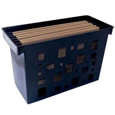 Imagem de Caixa Arquivo Com 6 Pasta Suspensa Kraft Dello Preto