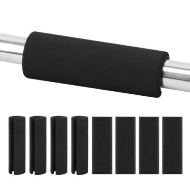 Imagem de 4 peças de alças de choque com fita de gancho e laço, capas de alça amortecedora de tubo de espuma para fitness, casa, jardim, bicicleta, equipamento de exercício, carrinhos de bebê, substituição do