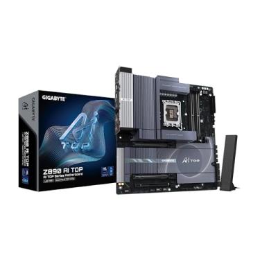 Imagem de GIGABYTE Placa mãe Z890 AI TOP Intel Core Ultra (Série 2) LGA 1851, E-ATX, DDR5, 4X M.2, PCIe 5.0, Thunderbolt 5, WIFI7, LAN 10GbE, EZ-Latch