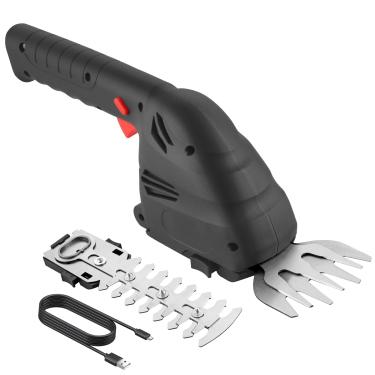 Imagem de JiGiU Tesoura De Grama Sem Fio 2 Em 1 E Aparador De Cerca Viva, Aparador De Grama Elétrico De 7,4 V, 1300 Rpm, Tesoura De Cerca Viva Portátil Com Bateria De Íon De Lítio Recarregável E Cabo Tipo C P