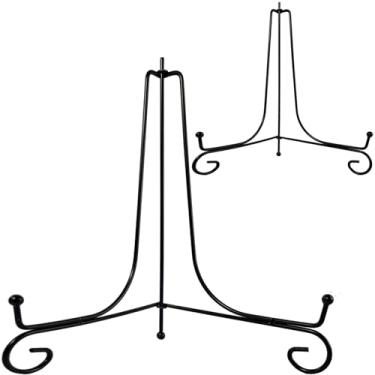 Imagem de HENABLE 2Pcs Suportes De Placa De Ferro Preto Premium Para Exibição De 12 Polegadas, Suportes De Placa De Metal Sólido Decorativos Para Exibição, Mini Cavalete, Moldura, Livro, Cartão, Placa, Tigela