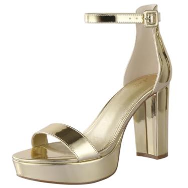 Imagem de Ankis Sandálias femininas de salto plataforma de 10 cm, salto grosso, confortável, bico aberto, preto, nude, branco, prata, dourado, salto com tiras, preto, grosso, plataforma, sapatos de verão,