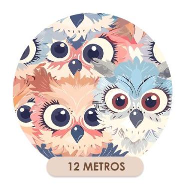 Imagem de Papel de Parede Adesivo Colorido Corujas - Deliquadros, 12 METROS