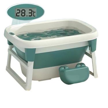 Imagem de Banheira Infantil Dobrável Grande Ofurô Retrátil Termômetro - Tibaby, 