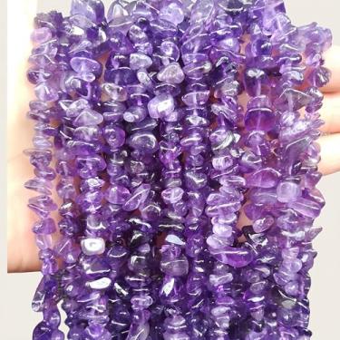 Imagem de 5-10mm Natural Amethyst Irregular Tumbled Chip Beads for Jewelry Making, Healing Crystal Drilled Loose Bead Strand DIY Craft Supplies(2 Strands)