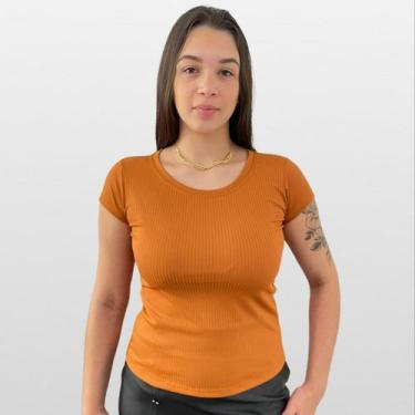 Imagem de Blusinha Canelado de Poliéster Básica Dia a Dia Não Amassa - Própria, 