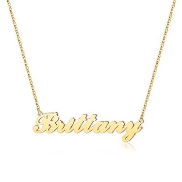 Imagem de Hidepoo Colar com nome personalizado – Colar com pingente de nome de aço inoxidável, corrente delicada com nome de letra, joias personalizadas, presentes para mulheres, Metal