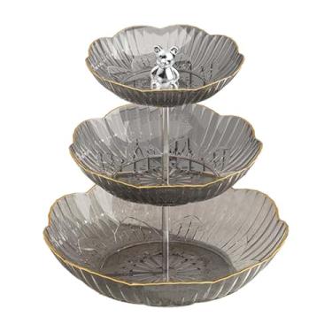 Imagem de Ｂｅｓｇａ Stand de cupcakes de sobremesa Servando suporte para cesta de frutas em camadas de alimentos de alimentos para pastel, Cinza 3 Camadas