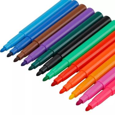 Imagem de Canetas Hidrocor Jumbo 12 Cores Ponta Média para Desenho e Escrita