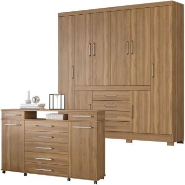 Imagem de Cômoda London e Guarda Roupa Casal New Realce Tulipa Amendola – Demóbile