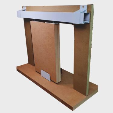 Imagem de Kit p/ Porta Correr Trilho Alumínio 35x35 3,50m Branco - RDA-4