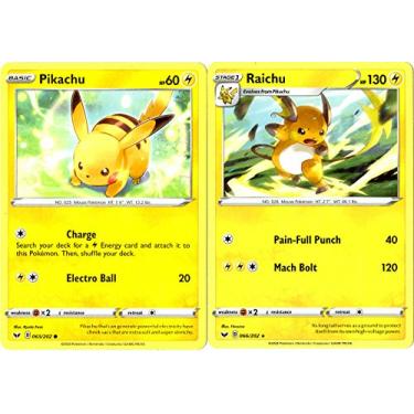 Imagem de Pokemon Sword & Shield Evolution Set - Raichu & Pikachu - 066/202 - Rare 2 Card Lot