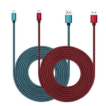 Imagem de Cabo USB tipo C de 3 m com carregamento rápido 3A, 2 pacotes com 3 pés USB-C cabo de carregamento trançado de nylon super durável sincronização de dados compatível com Galaxy S10/S9/S8/Google Pixel/LG/OnePlus/Moto e mais, 10 feet, Red + Blue