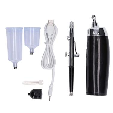 Imagem de VOMEKO Kit de airbrush sem fio, conjunto de aerógrafo portátil, pistola portátil de escova de ar sem fio, carregamento USB estável aerógrafo portátil estável com copo de tinta (Preto)