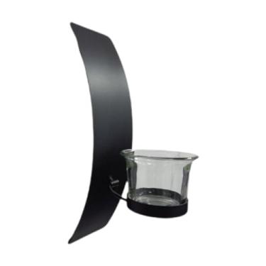 Imagem de Ioensy Porta -pente da arte de ferro de parede montado na parede moderna pendurada com copo de vidro da parede de parede decoração de parede de argola para a