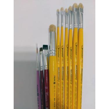 Imagem de Kit de Pincéis CONDOR Para Pintura em Tecido Completo Cortados e Lixad