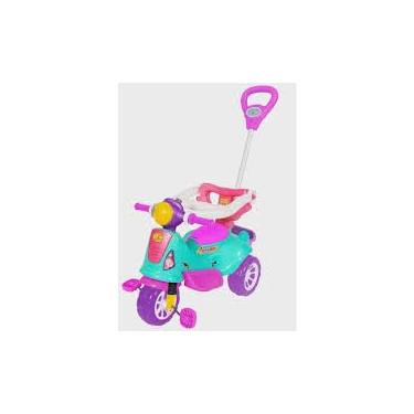 Imagem de Triciclo Infantil Avespa Pink Passeio e Pedal, Andador, Suporta Até 25kg
