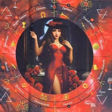 Imagem de A Legítima Toalha Tecido Jogo Cartas Pomba Gira Luxo 70x70cm - Meta At