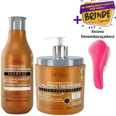 Imagem de Kit Forever Liss Shampoo e Máscara Capilar Cauterização Cauter Restore