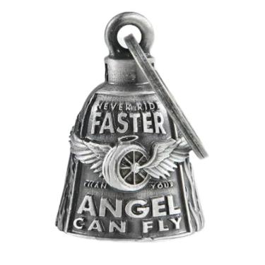 Imagem de KMA Est. 2005 THE RIDE BELL Never Ride Faster Than Angel Can Fly For ALL Motorcycles Lucky Charm Biker Luck Gift of Love & Protection, Small, Aço inoxidável