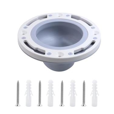 Imagem de Bitray Kit de reparo de flange de vaso sanitário de silicone de substituição universal para tubos de 7,6 cm e 10 cm (cinza)