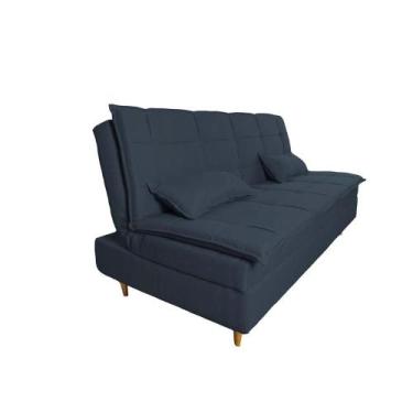 Imagem de Sofá Cama 3 Lugares 197cm Soho Suede Preto Herrero Decor, Azul