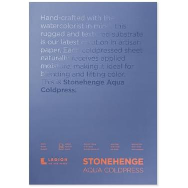 Imagem de Legion Stonehenge Aqua Watercolor Block (L21-SQC140WH1420), 140 Cold Press, 14 X 20 polegadas, 15 folhas, branco