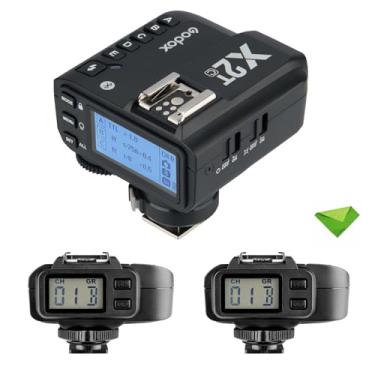 Imagem de Acionador de flash sem fio Godox X2T-C TTL com 2 x receptor Godox X1R-C para flash de câmera Canon, 1/8000s HSS, novo travamento de sapata, nova luz auxiliar de AF