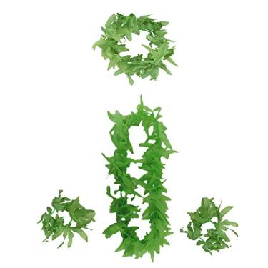 Imagem de NOVELTY GIANT WWW.NOVELTYGIANT.COM Green Fern Pot Leaf Marijuana Tropical 4 Pc Set Headband, Lei & Wrist/Anklet Bands