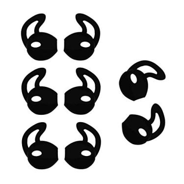 Imagem de ALXCD Capa de fone de ouvido para Airpod, 4 pares de capas de silicone esportivas antiderrapantes, adequado para fones de ouvido de Airpod, Preto, Earpod