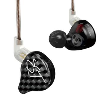Imagem de FEDAI KZ ZST – Fones de ouvido intra-auriculares com fio HiFi com driver duplo híbrido 1BA 1DD para músicos de alta fidelidade, cabo removível para fones de ouvido de jogos (preto, sem microfone).