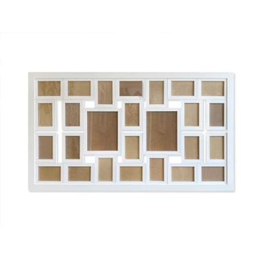 Imagem de Quadro Painel Multifotos Branco Com Vidro 26 fotos