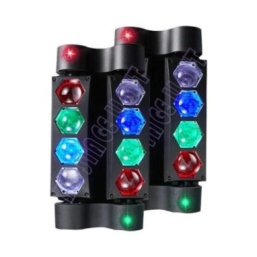 Imagem de RGBW LED Spider Light 1/2PC Controle De Som DJ Luz De Palco Com Laser 