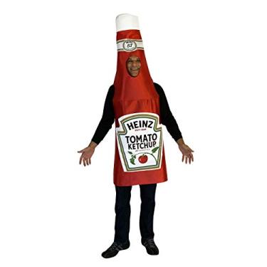 Imagem de Rasta Imposta Heinz Fantasia adulta clássica de garrafa de ketchup, Vermelho, Tamanho Único